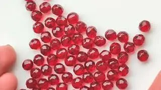Czech Fire-polished Glass Beads Faceted Round, 8mm,Dark Ruby