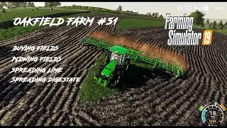New fields, plowing & spreading lime, digestate | Oakfield farm | FS19 TimeLapse #51