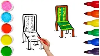 How To Draw cute Chair Drawing, Painting & Coloring For Kids and Toddlers_🌈🎨