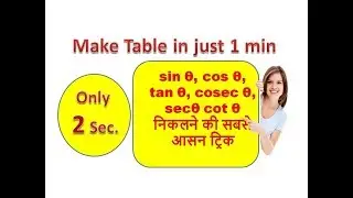 sin θ, cos θ, tan θ, cosec θ, secθ,cot θ की value निकालने की सबसे आसान ट्रिक