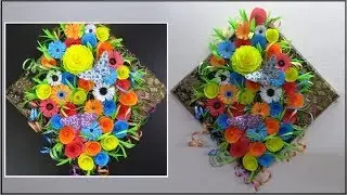 DIY Paper Crafts Flowers Wall Hanging | Floral Wall Decorations Easy | Wall Decor Making