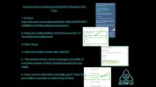 GLOW V2 - How to manually check pending BUSD rewards?