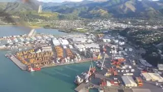 Flying in to Nelson Airport, Top of the South Island, New Zealand