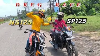 2025 DREG RACE BAJAJ PULSAR NS125 VS HONDA SP125 || ns125 vs sp125 dreg race #bk rider 