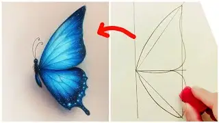 2 Easy tips for butterfly draw 🎨 How to draw butterfly painting 🖌️ #art #drawing #painting #tutorial