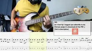 Foo Fighters - The Pretender BASS COVER + PLAY ALONG TAB + SCORE PDF