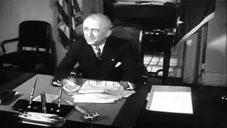 United States Secretary of State James Byrnes steps down because of poor health HD Stock Footage