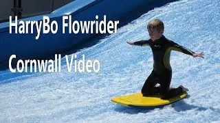 Harry-Bo on Flowrider surf simulator in Cornwall