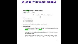 Что означает &laquo;p&raquo; в моделях VAR(p)?