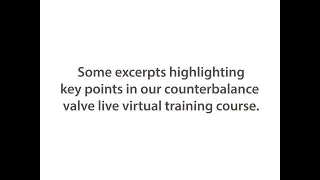 Counterbalance Valve Course
