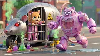 Mama Cat Builds a Robot... Kitten vs Rat Monster Begins! | Cat Story
