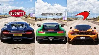 1500HP Bugatti Vs 1200HP Mercedes Vs 1000HP McLaren &ndash; FH5 Drag Race!
