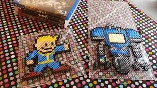 Fallout  Vault Boy and Securitron Perler Bead (Stop Motion)