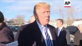 Trump Greets Supporters on N.H. Primary Day