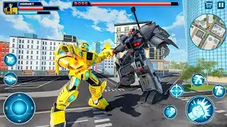 Car Jet Transformation Robot Game | Robot Fighting Battle In City  - Android Gameplay