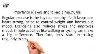 Importance of exercising to lead a healthy life | The Essay Paragraph