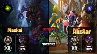 Challenger MAOKAI [Aftershock] (Support) VS  ALISTAR - Challenger KR Patch 10.24