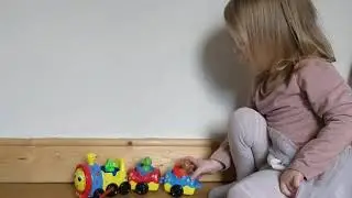 Chu Chu TV Peek & Play Surprise Eggs Chu Chu TV Train and ABC Starter Set being played with for Revi