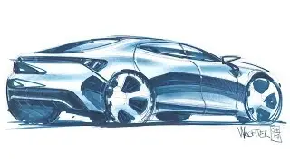 Car Design Tutorial: Create Reflections with Markers & Charcoal