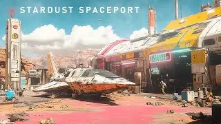 Stardust Spaceport | Ambient Cyber-Chill Music with Spaceport Ambience