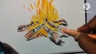 Camp Fire Crayon Art
