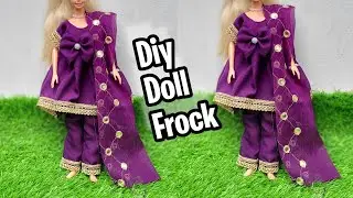 Diy beautiful doll frock making || easy doll dress making Tutorial || doll dress designs 