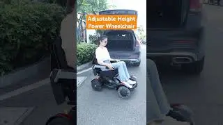 Adjustable height power wheelchair for work desk & bar #electricmobilityscooter #electricwheelchair