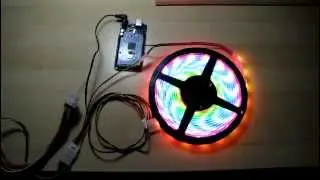 DIY RGB LED strip WS2801 Демо в катушке
