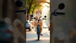 🐱🚴&zwj;♂️ &ldquo;Yeh Billi Cycle Chalati Hai! 😱 | Funny Cat on Bicycle | Must Watch!&rdquo;#cat#meow#comedy #kitty