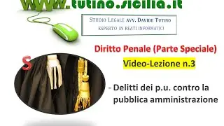 Diritto Penale (Parte Speciale): Video Lezione n.3: delitti dei p.u. contro la p.a.