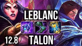 LEBLANC vs TALON (MID) (DEFEAT) | Rank 3 LeBlanc, 6 solo kills, Legendary | EUW Challenger | 12.8