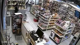 Girl STEALING wig at store! Caught on camera!!