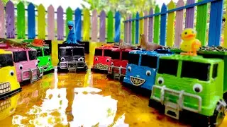 Membersihkan Mobil Truk Pasir Tayo Menemukan Mobil mobilan, Escavator, Thomas, Mobil Balap, Ultraman