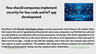 Neosoft Technologies Reviews   Using  Low Code and No Code in IoT App Development