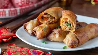 The CRISPIEST Air Fryer Spring Rolls (Shrimp & Pork) Cantonese Style