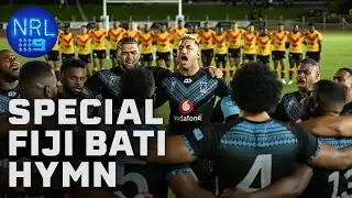 All the emotions of Fiji Bati&rsquo;s Pre Match Hymn: 2024 Pacific Championships | NRL on Nine