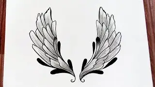 How to draw wings ||wings tattoo drawing
