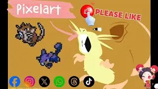 Patrones para pixelart con Beads Rattata Raticate