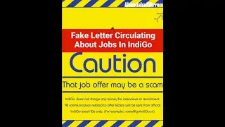 Fake Letter Circulating About Jobs In IndiGo