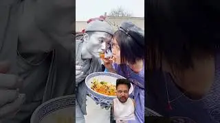 #creature #sculpture #funny #performer #food #silverman #statue #performance #crushing #babycostume