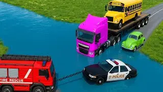 Car vs Fast Flowing River Extreme Challenge in Beamng Drive!