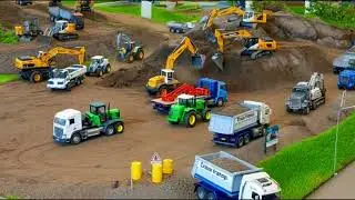 ឡានដឹកដី នឹង អាអិច/ RC Construction: Miniature Quarry Haulage Challenge - Epic Scale Simulation ep6