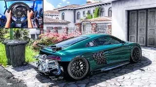 Bumperless Twin Turbo Audi R8 - Forza Horizon 5 (Steering Wheel + Shifter) Gameplay