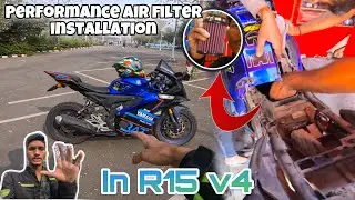 K&N Performance Air Filter Installation In R15 V4 | Indonesian R15 @V4riderNikhil #trending #short