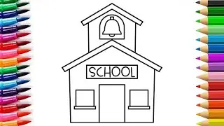 School Drawing For Kids ! Step By Step Drawing Tutorial ! Coloring Page 1M
