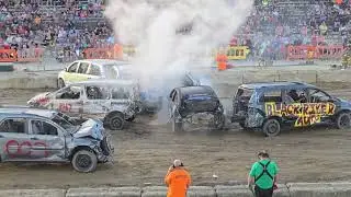 MWFA Derby Heat in Full Jeep Liberty Rollover & Carnage at Lorain County Fair 2025 #demolitionderby