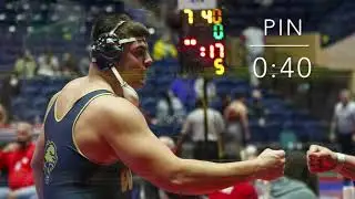 Georgia OL signee Dylan Fairchild at the 7A state wrestling finals