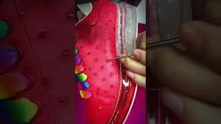 Genuine ostrich leather handmade red sneakers unisex #shorts #handmade #sneakers #leathercraft