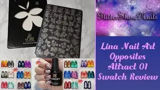 Lina Nail Art Stamping Plate Swatch Review Featuring Opposites Attract 01