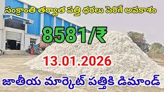 మార్కెట్లో పత్తి ధరలు 13/01/2026 today cotton price /Telangana cotton rate /cotton price 